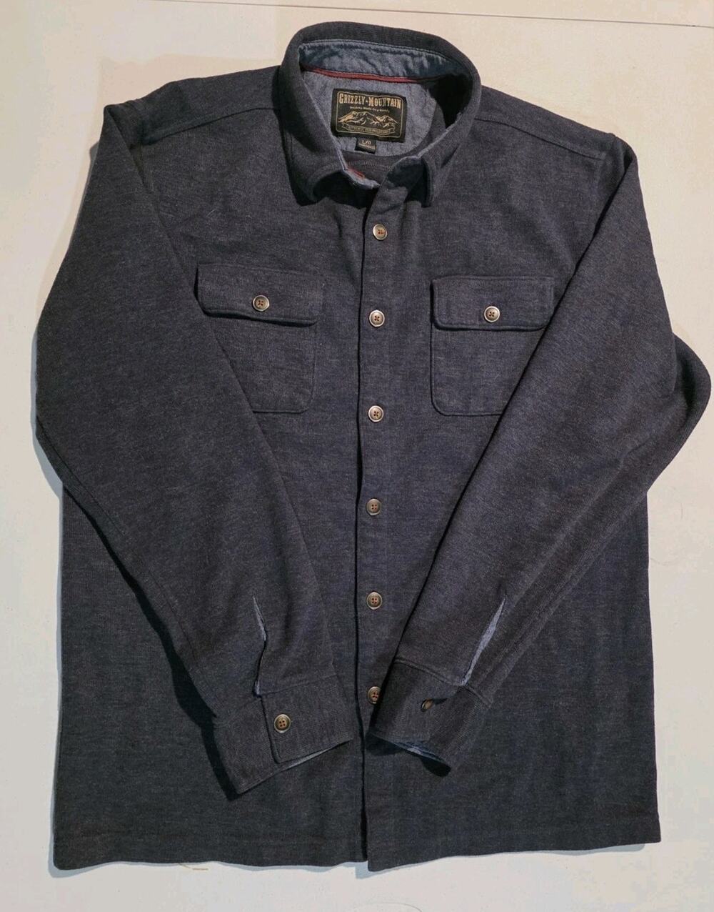 Grizzly Mountain Button-Up Shirt – Men’s Long Sleeve, Size Large Blue